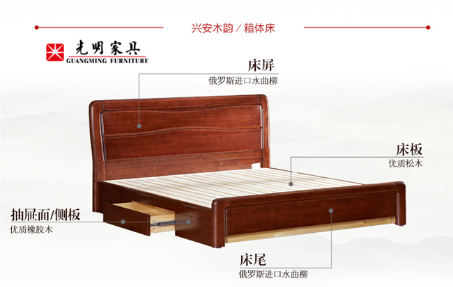 實(shí)木雙人床細(xì)分兩大類，箱體雙人床與空體雙人床