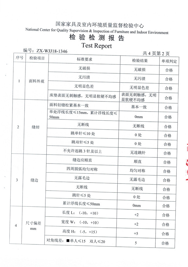 最新認(rèn)證｜光明椰棕床墊檢測(cè)報(bào)告發(fā)布，全部項(xiàng)目合格！